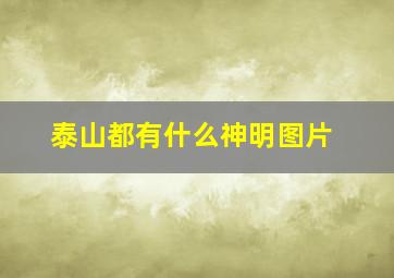 泰山都有什么神明图片