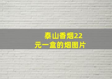 泰山香烟22元一盒的烟图片