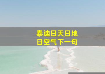 泰迪日天日地日空气下一句