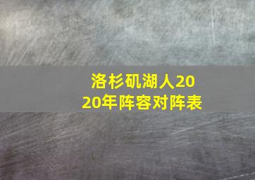 洛杉矶湖人2020年阵容对阵表