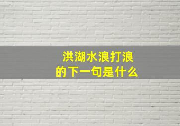 洪湖水浪打浪的下一句是什么