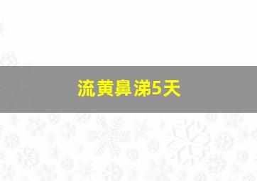 流黄鼻涕5天