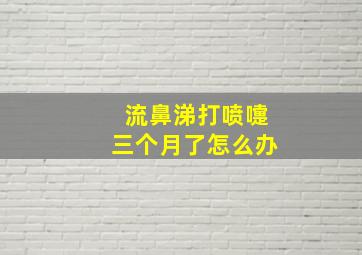 流鼻涕打喷嚏三个月了怎么办