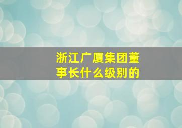 浙江广厦集团董事长什么级别的