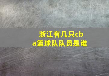 浙江有几只cba篮球队队员是谁