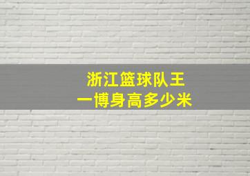 浙江篮球队王一博身高多少米