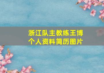 浙江队主教练王博个人资料简历图片