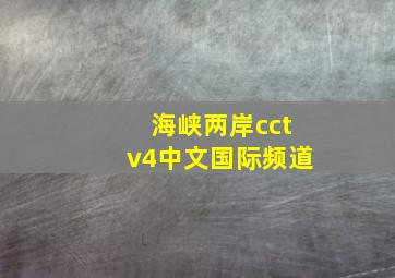 海峡两岸cctv4中文国际频道