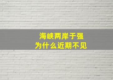 海峡两岸于强为什么近期不见