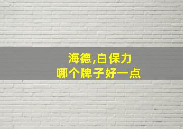 海德,白保力哪个牌子好一点