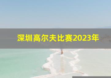 深圳高尔夫比赛2023年