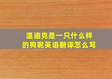 温迪克是一只什么样的狗呢英语翻译怎么写