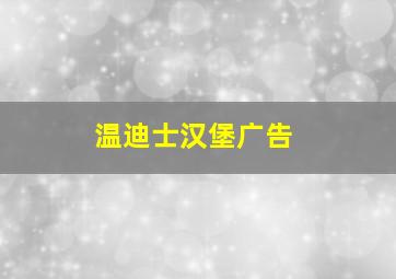 温迪士汉堡广告