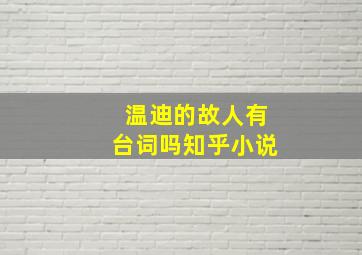 温迪的故人有台词吗知乎小说