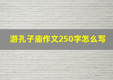 游孔子庙作文250字怎么写