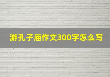 游孔子庙作文300字怎么写