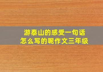 游泰山的感受一句话怎么写的呢作文三年级