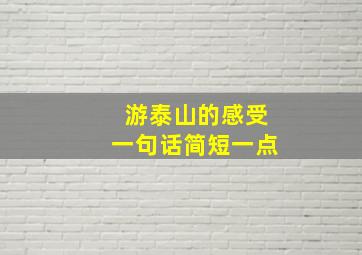 游泰山的感受一句话简短一点