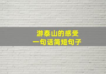 游泰山的感受一句话简短句子