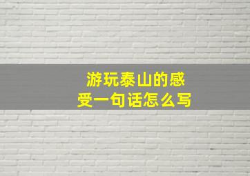 游玩泰山的感受一句话怎么写