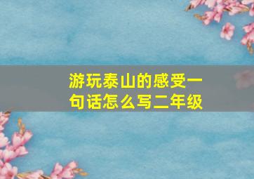 游玩泰山的感受一句话怎么写二年级