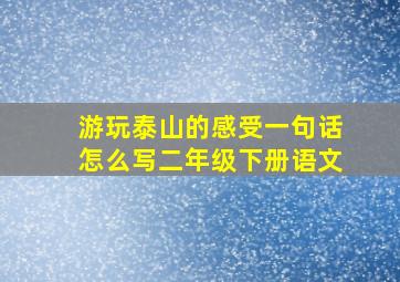 游玩泰山的感受一句话怎么写二年级下册语文