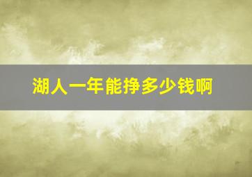 湖人一年能挣多少钱啊