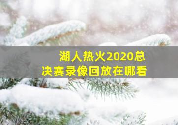 湖人热火2020总决赛录像回放在哪看