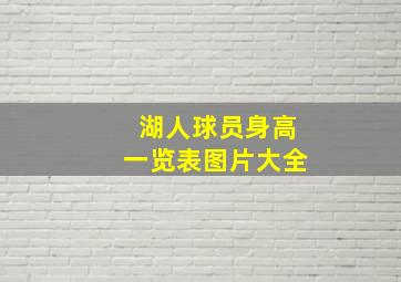 湖人球员身高一览表图片大全