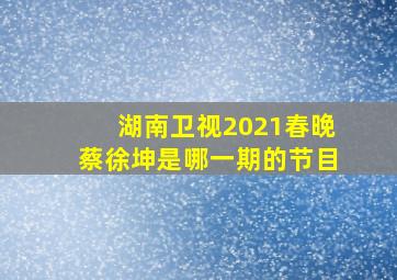 湖南卫视2021春晚蔡徐坤是哪一期的节目