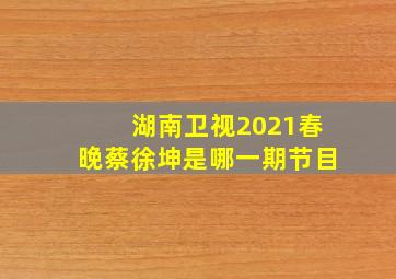 湖南卫视2021春晚蔡徐坤是哪一期节目