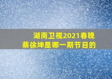 湖南卫视2021春晚蔡徐坤是哪一期节目的