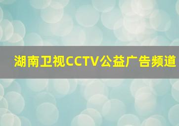 湖南卫视CCTV公益广告频道