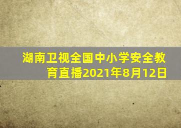 湖南卫视全国中小学安全教育直播2021年8月12日