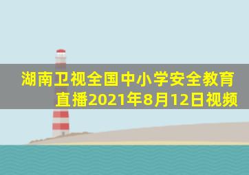 湖南卫视全国中小学安全教育直播2021年8月12日视频