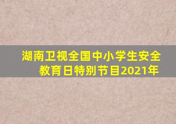 湖南卫视全国中小学生安全教育日特别节目2021年