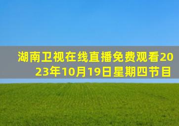 湖南卫视在线直播免费观看2023年10月19日星期四节目