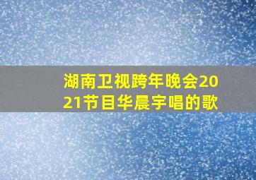 湖南卫视跨年晚会2021节目华晨宇唱的歌