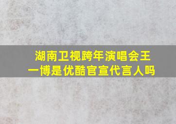 湖南卫视跨年演唱会王一博是优酷官宣代言人吗