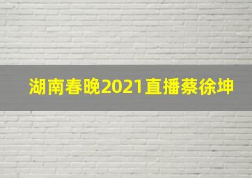 湖南春晚2021直播蔡徐坤