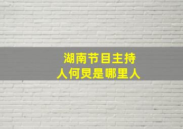 湖南节目主持人何炅是哪里人