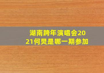 湖南跨年演唱会2021何炅是哪一期参加