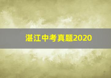 湛江中考真题2020