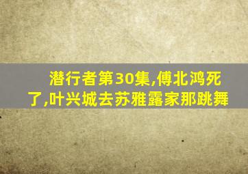 潜行者第30集,傅北鸿死了,叶兴城去苏雅露家那跳舞