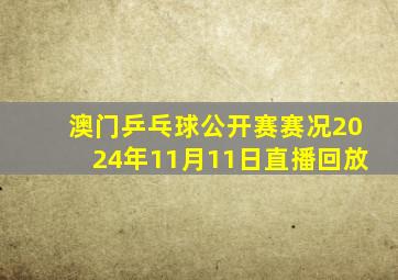 澳门乒乓球公开赛赛况2024年11月11日直播回放