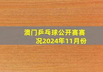 澳门乒乓球公开赛赛况2024年11月份