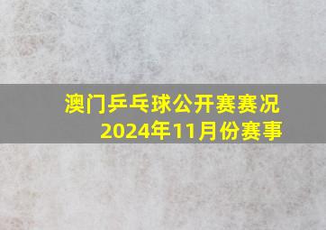 澳门乒乓球公开赛赛况2024年11月份赛事