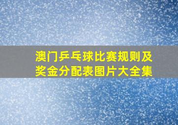 澳门乒乓球比赛规则及奖金分配表图片大全集