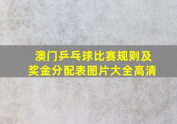 澳门乒乓球比赛规则及奖金分配表图片大全高清