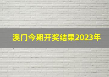 澳门今期开奖结果2023年